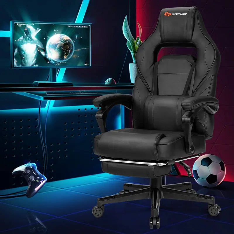 Racing-Style Massage Office Chair – Seat Height Adjustment and Full-Body Support Features