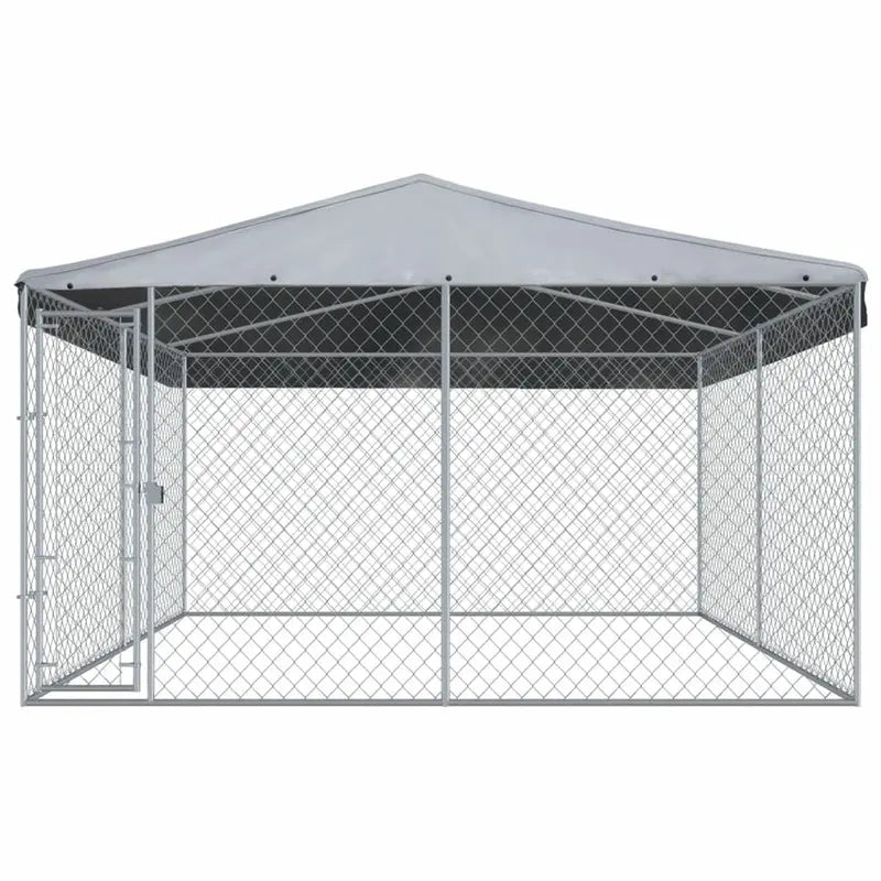 Outdoor Dog Kennel with Weatherproof Roof – Spacious 150.4 sq. ft. Enclosed Shelter for Medium to Large Breeds
