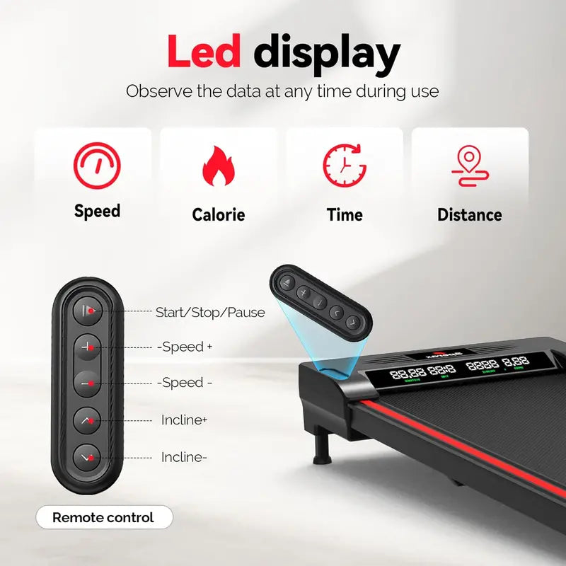 Sperax Smart Under-Desk Walking Treadmill Pad – 3-in-1 Portable Fitness Mat with APP Control, 2.5HP Motor & Remote