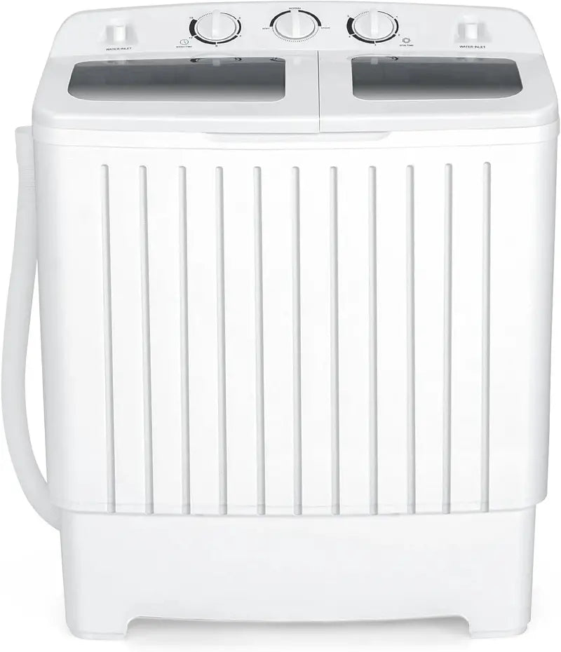 Twin-Tub Portable Washing Machine — 20-Lb Total Capacity (12-Lb Wash + 8-Lb Spin), Timer-Controlled, Space-Saving Design for RVs & Small Spaces