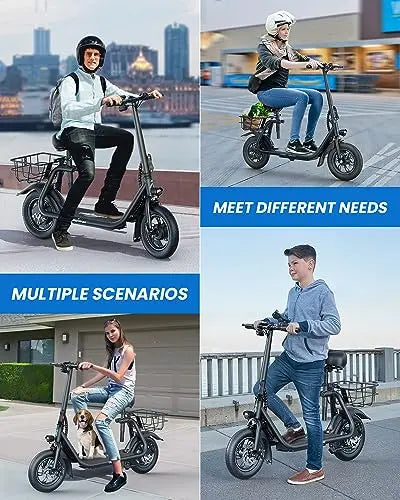 URBANMAX C1 Electric Scooter – 450W Motor, Detachable Seat, 22-Mile Range