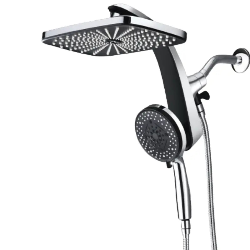 Square Rainfall Shower System – 10 Spray Modes, Handheld Unit, 2.5 GPM Flow Rate