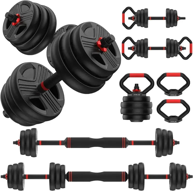 Upgraded Adjustable Dumbbell Kit – Includes Barbell Conversion & Push-Up Stand
