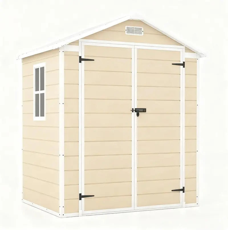 Patiowell 6x4ft Resin Outdoor Shed – Floor-Equipped, Low-Maintenance Plastic Storage