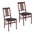 Stakmore True Mission Folding Chair, Set of 2, Fruitwood with Black Vinyl Seat