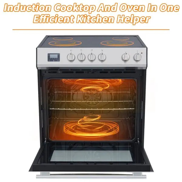 Stainless Steel Freestanding Electric Range Oven with 5-Burner Cooktop & 5.0 cu. ft. Capacity