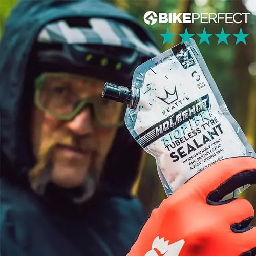 Peaty's Holeshot Biofibre Tubeless Tire Sealant – Fast Puncture Repair, 6mm, Biodegradable, 1L, MTB/Road/Gravel