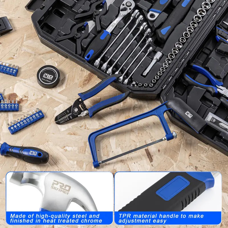 Prostormer 259-Piece Comprehensive Tool Kit for Home, Auto, and DIY Repairs