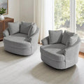 DREAMSIDEA Recessed-Arm Swivel Barrel Chair Set (2-Pack)
