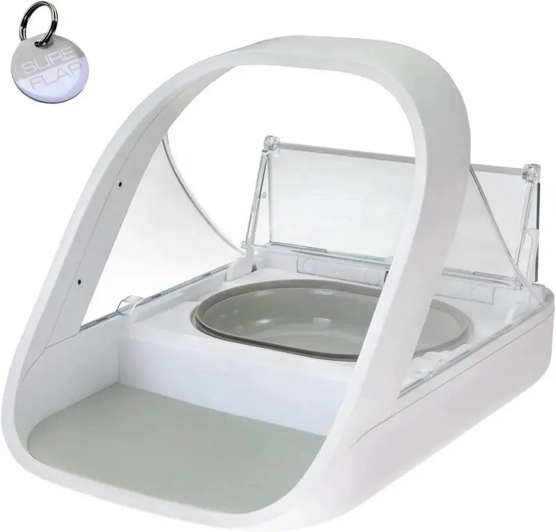 SureFeed Microchip-Activated Pet Feeder – Dual-Chamber Design for Wet and Dry Food, Lightweight Build, Includes Absorbent Pet Towel