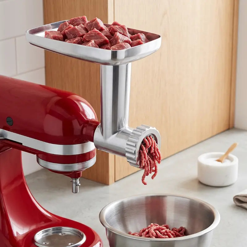 Stainless Steel Meat Grinder Attachment for Stand Mixers – Includes Grinding Plates