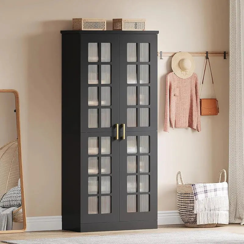 Tribesigns 71-Inch White Shoe Cabinet – 8-Tier Adjustable Shelving, Soft-Close Doors, Modern Entryway or Hallway Organizer