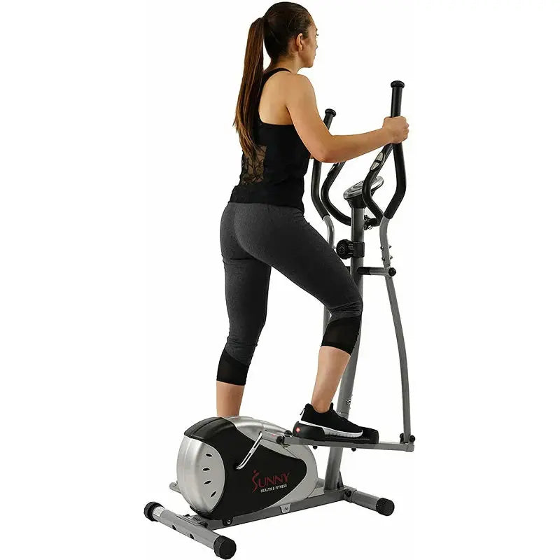 Compact Magnetic Elliptical Trainer  Home-Friendly Cardio Machine with Silent Resistance and Space-Saving Footprint