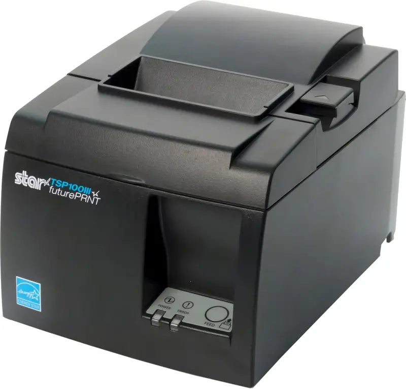 Star Micronics TSP143IIIBi Bluetooth Thermal Printer with Auto-cutter & Power Supply – iOS/Android/Windows Compatible, Gray