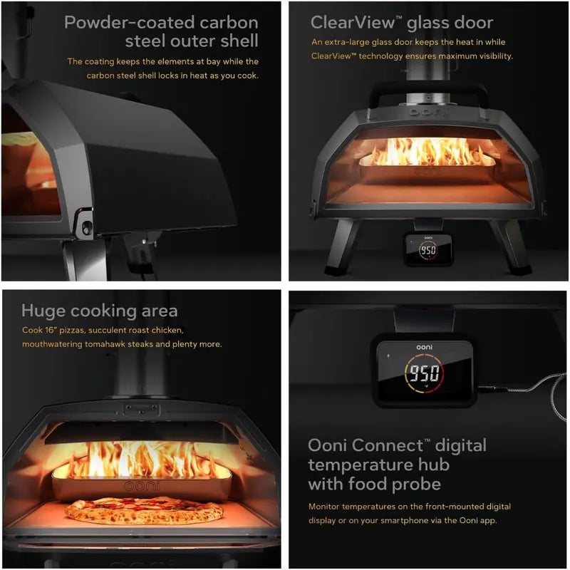 Ooni Karu 12 Portable Outdoor Pizza Oven – Wood & Gas Compatible, 12-Inch Capacity, 60-Second Baking