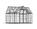 Palram – Canopia Chalet Four Season – 12′ x 10′ – Walk-In Hobby Greenhouse – Charcoal Gray – with 2 Roof Vents