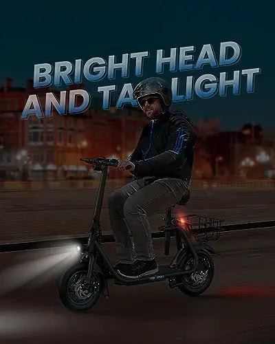 URBANMAX C1 Electric Scooter – 450W Motor, Detachable Seat, 22-Mile Range