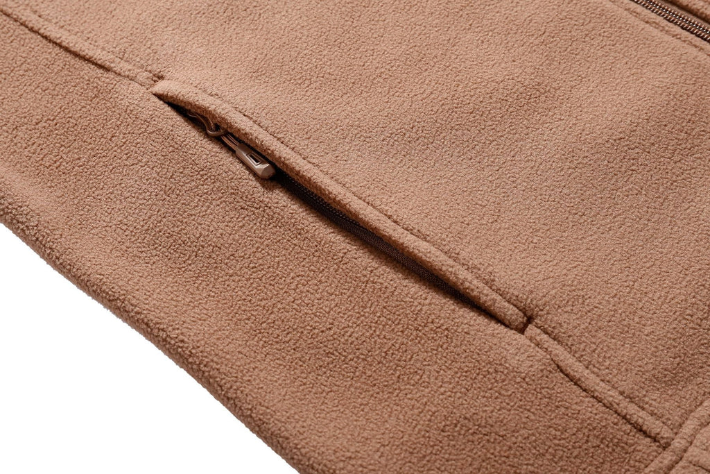 Men's Fleece Full Zip Brown Jacket