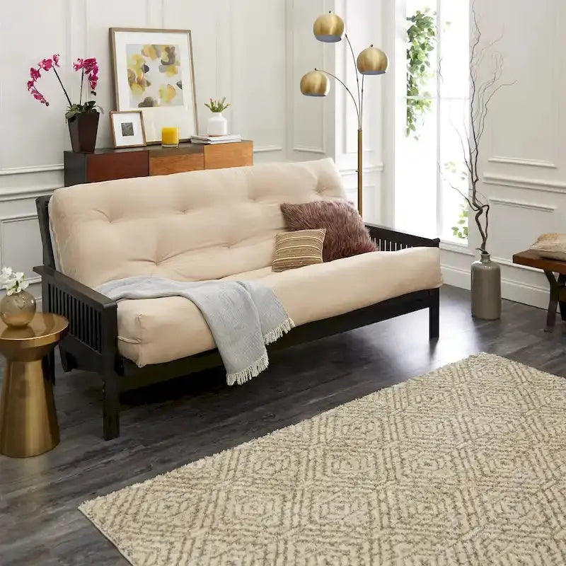 TruPedic Full-Size Granite Grey Futon Mattress – 12-Inch Dual-Comfort Hybrid Design