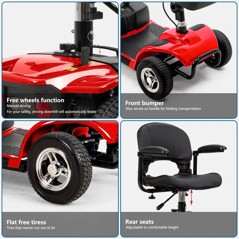 UltraLite 4-Wheel Mobility Scooter – Portable Lightweight Design, 14-Mile Range, Model A898