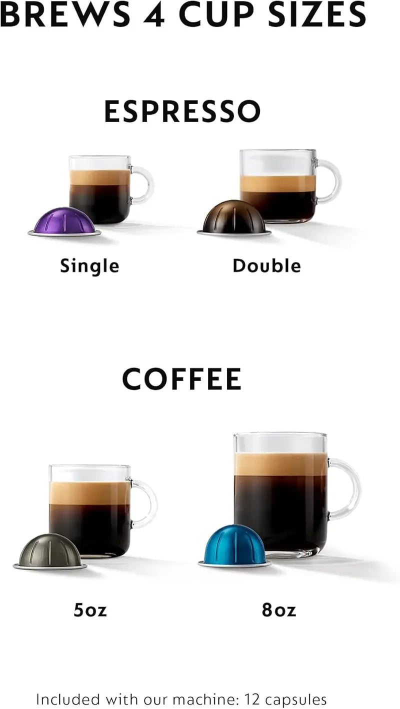 De onghi Nespresso Vertuo Coffee & Espresso System  Smart Capsule Recognition, Rich Crema, and Versatile Brew Sizes