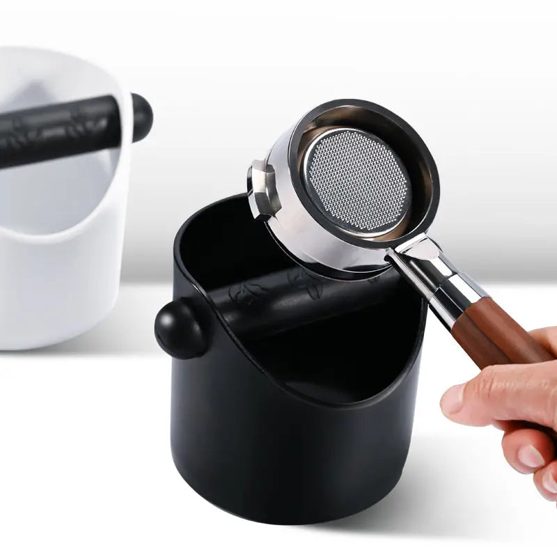 Compact Home Espresso Knock Box & Portafilter Stand for Machine-Based Brewing