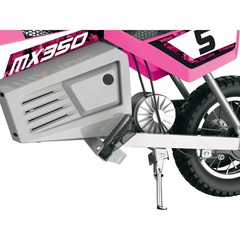Razor MX350 Electric Dirt Bike – 13+ Years, Pink Youth Off-Road Motorcycle with 350W Motor