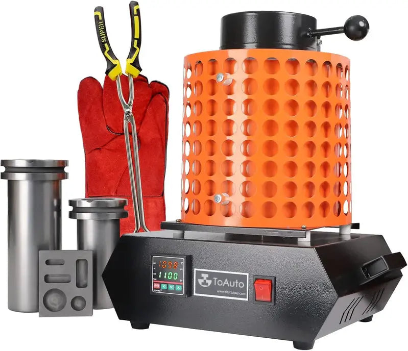 Toauto TGF3000-V1.1 Gold Melting Furnace – 1400W, 2100°F, Dual-Capacity (1kg + 3kg) Foundry Equipment