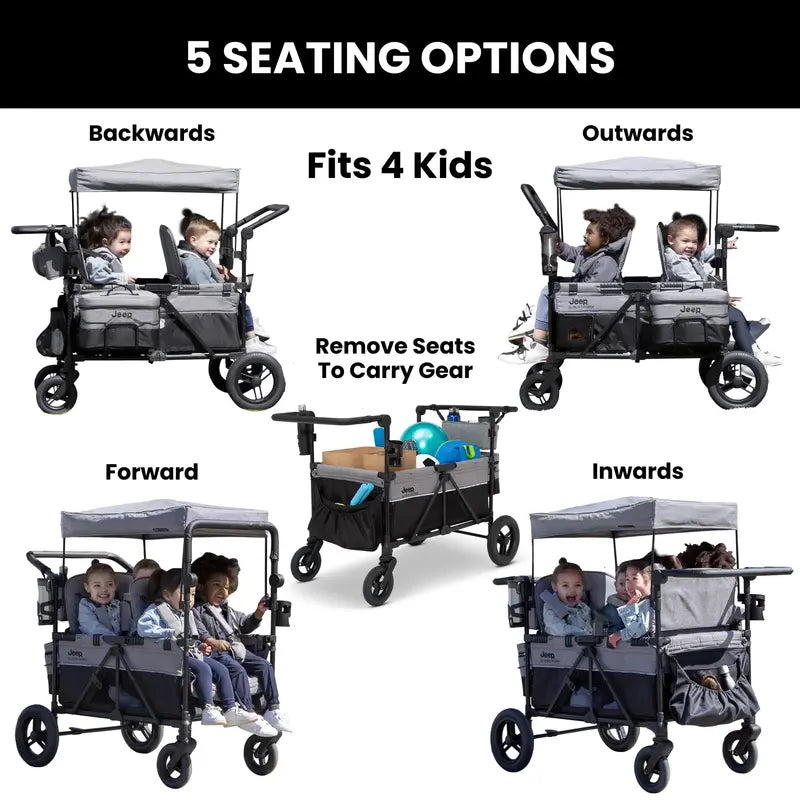 Delta Children Jeep Wrangler 4-Seater Stroller Wagon  Deluxe Edition