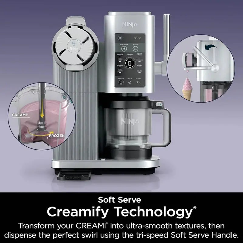 Swirl by CREAMi Ice Cream Maker – 13-Program Frozen Dessert Machine (Sorbet, Soft Serve, Yogurt), Includes Two 16oz Pints (NC701)