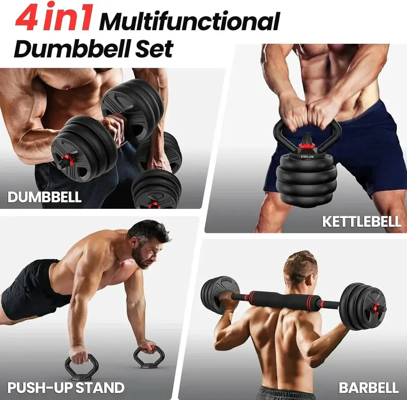 Upgraded Adjustable Dumbbell Kit – Includes Barbell Conversion & Push-Up Stand