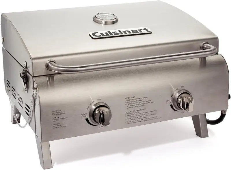 Cuisinart Chef  Style Portable Propane Grill  Stainless Steel Tabletop Gas Grill (20,000 BTU)