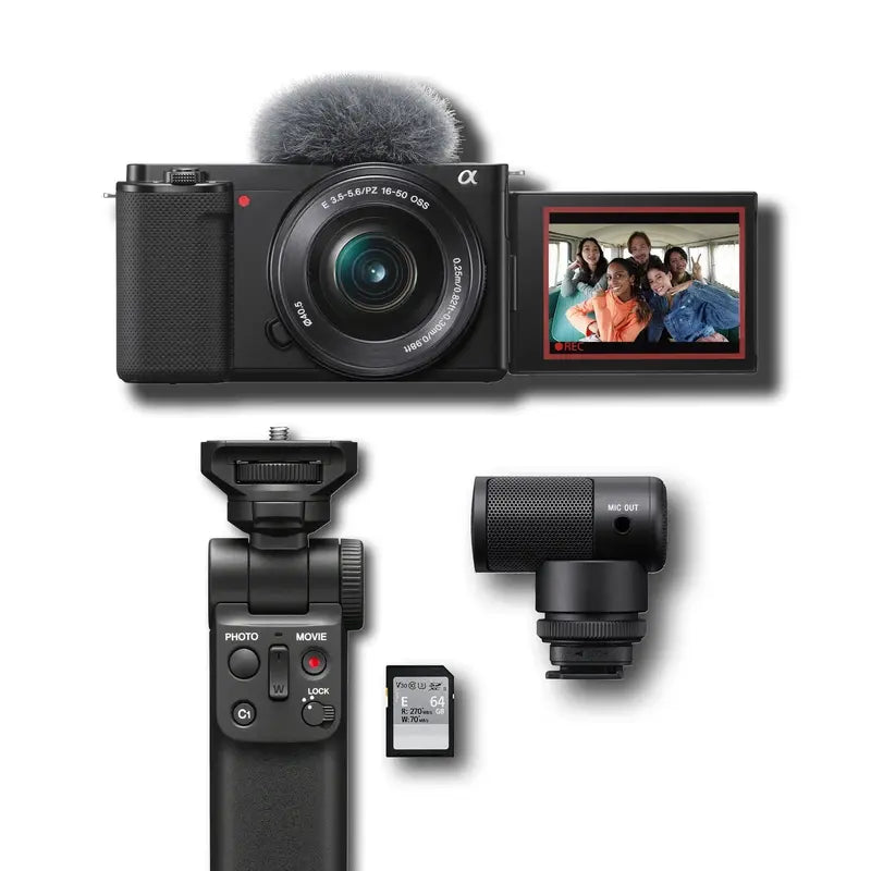 Sony Alpha ZV-E10 APS-C Mirrorless Vlog Camera Kit – Black with Interchangeable Lens