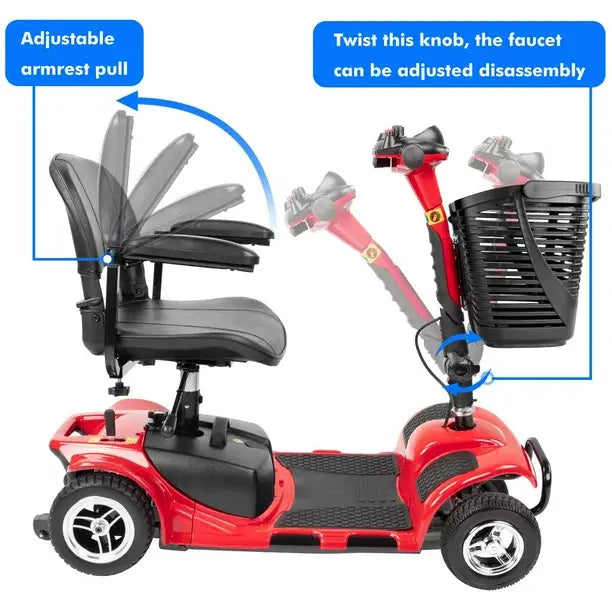 UltraLite 4-Wheel Mobility Scooter – Portable Lightweight Design, 14-Mile Range, Model A898