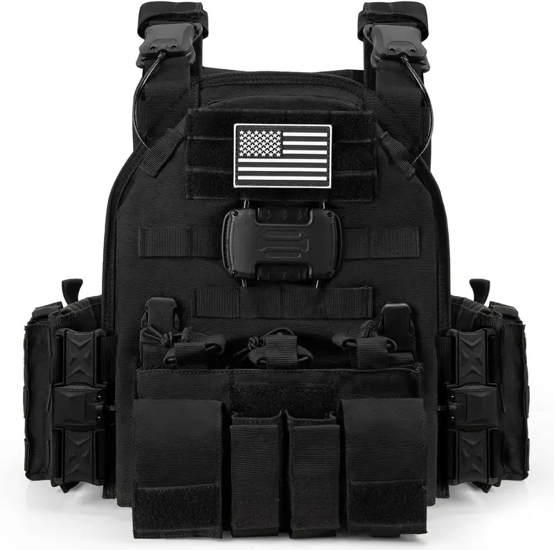 Tactical Magnetic Plate Carrier Vest – Quick-Release Lightweight Vest for Men with One-Button Disassembly System