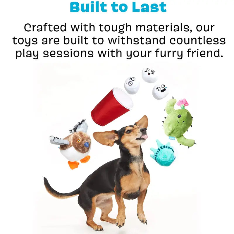 Consuela the Cactus Interactive Plush Toy for Large Dogs  Squeaker & Hidden Toy, Non-Toxic, Indoor/Outdoor Use