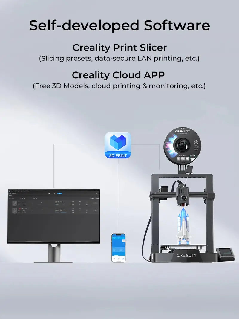 Creality Ender-3 V3 KE 3D Printer  High-Speed 500 mm/s Printing, CoreXY Architecture, Quiet Operation