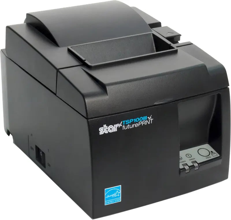 Star Micronics TSP143IIIBi Bluetooth Thermal Printer with Auto-cutter & Power Supply – iOS/Android/Windows Compatible, Gray