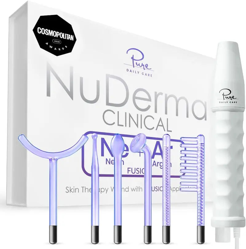 Pure Daily Care NuDerma Clinical Skin Therapy Wand – 6-Fusion Neon Light Treatment System