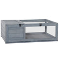 Pawhut Wood Tortoise House Indoor Outdoor Turtle Habitat Reptile Cage for Lizards, Geckos 36