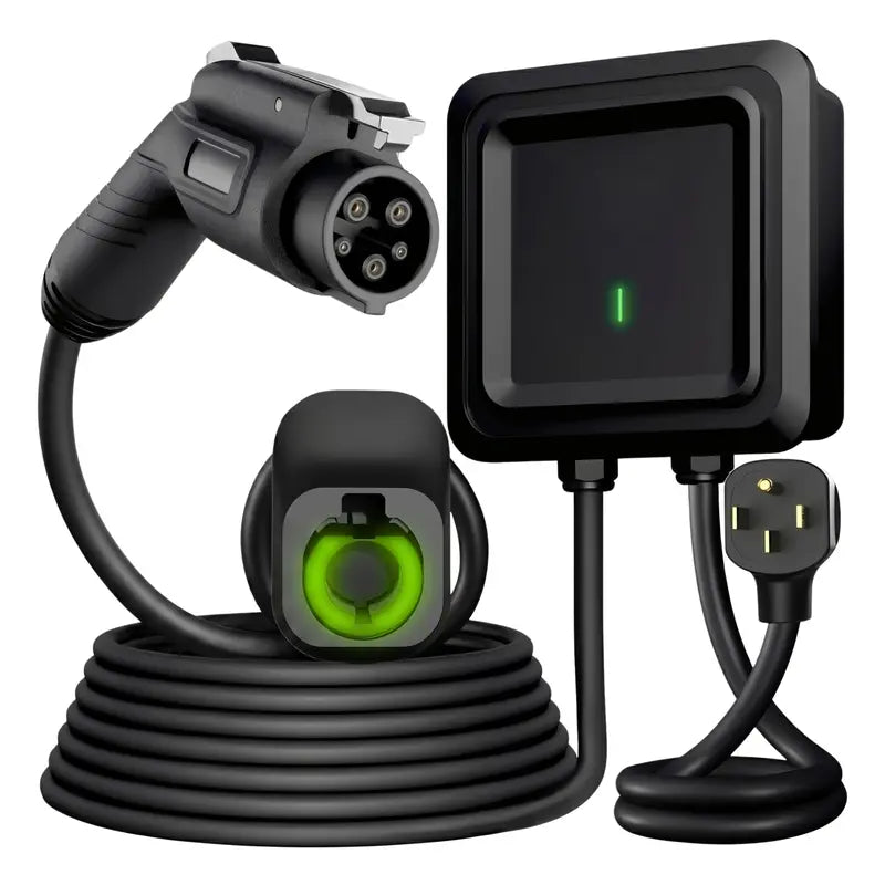 UL-Certified Level 2 EV Charger — 40A, 240V J1772, 25ft Weatherproof Cable (IP66)