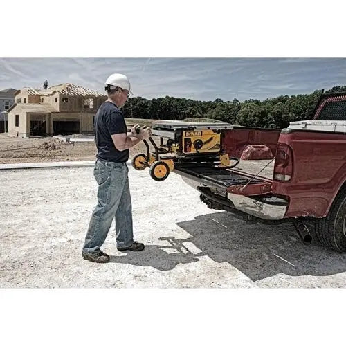 DEWALT DW745 10-Inch Compact Jobsite Table Saw  32.5-Inch Rip Capacity, 15-Amp Motor, Rolling Stand Included