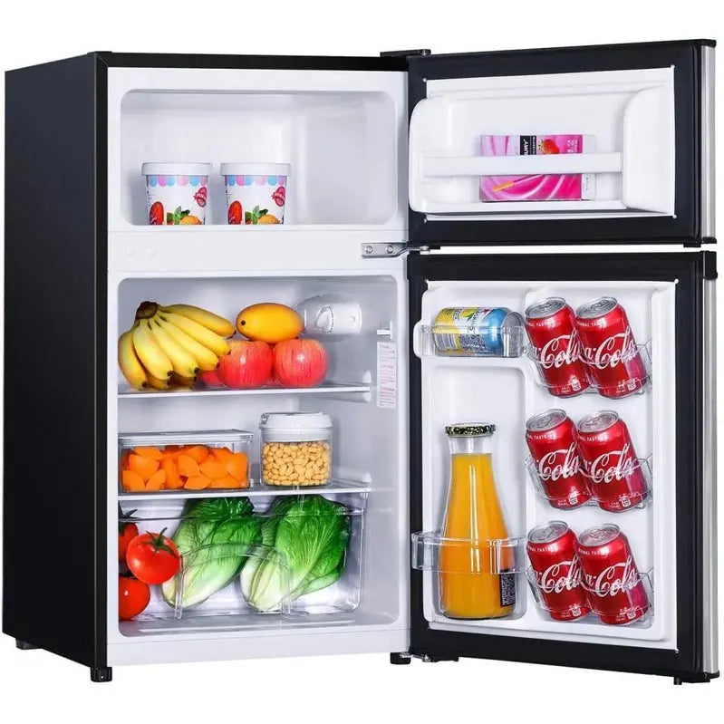 Compact 3.1 Cu Ft Mini Fridge with Freezer Compartment & LED Interior Lighting
