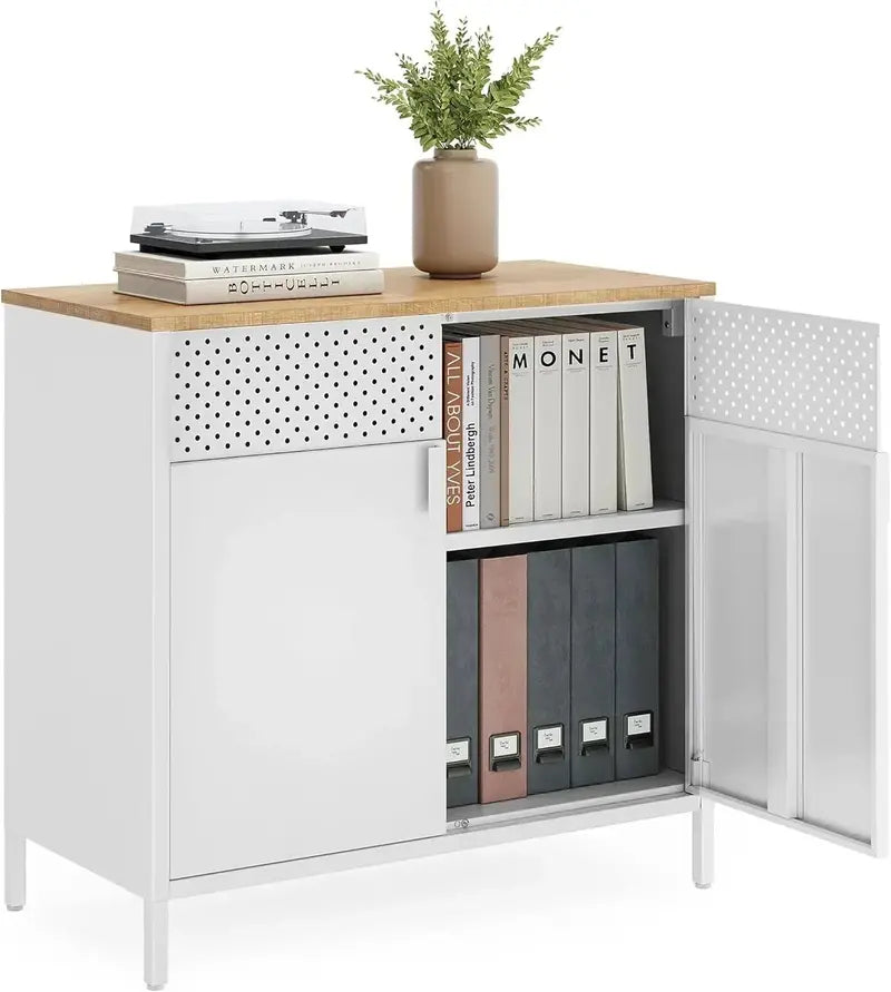 SONGMICS Slim Metal Sideboard — Two-Door Storage Cabinet Measuring 15.7 x 31.5 x 29.9 Inches