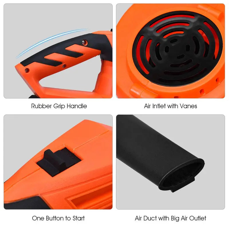Cordless Rechargeable Leaf Blower  Lithium-Powered Sweeper with Charger