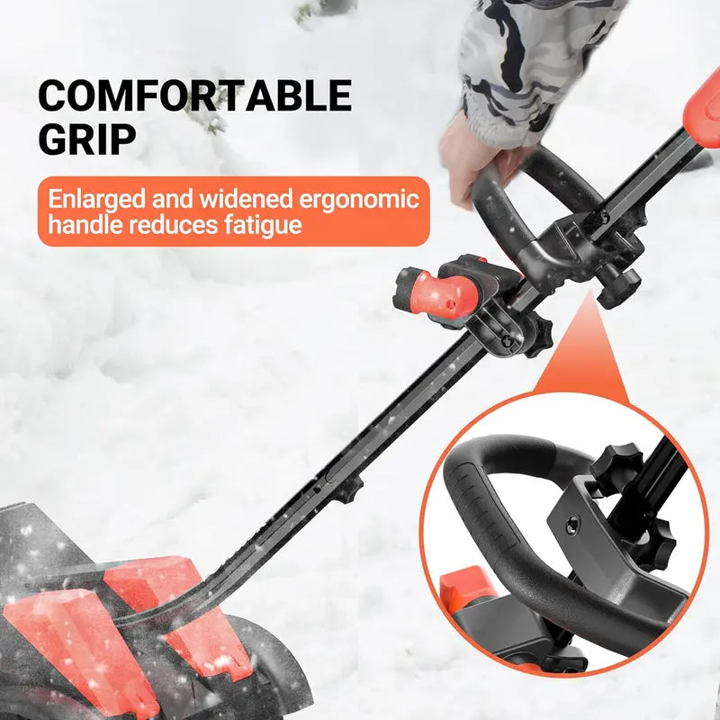 Cordless 48V Snow Blower with Wheels  16-Inch Brushless Shovel Featuring LED Lights, Directional Plate & Dual Batteries