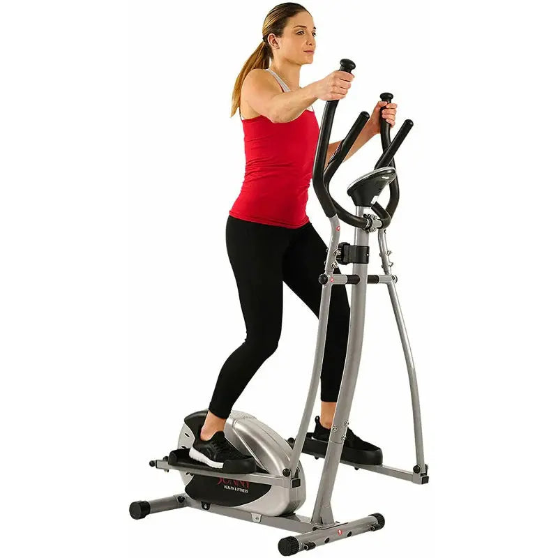 Compact Magnetic Elliptical Trainer  Home-Friendly Cardio Machine with Silent Resistance and Space-Saving Footprint
