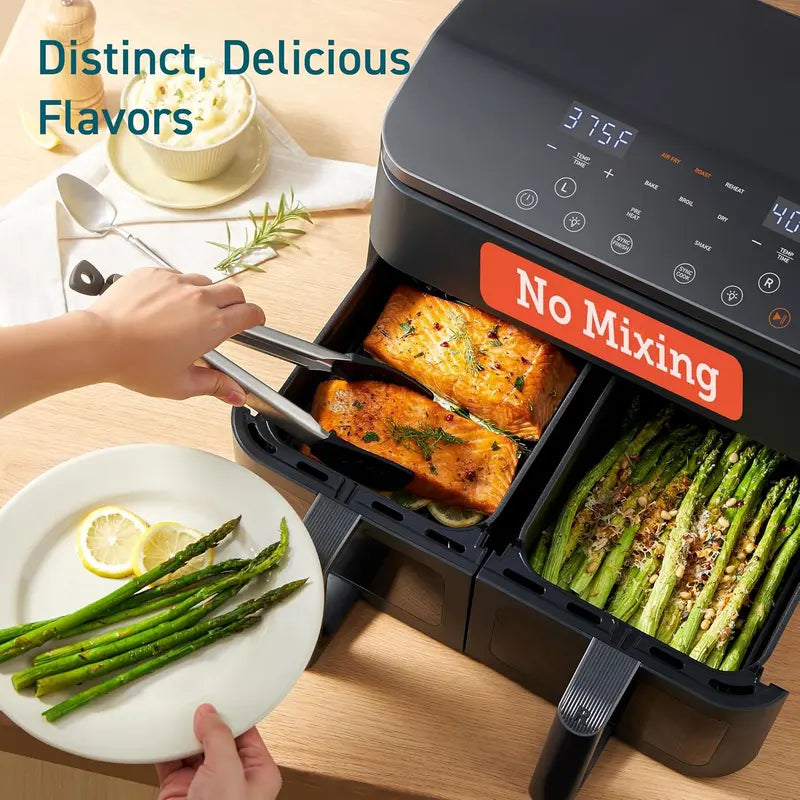 COSORI 9-Quart Dual Basket Air Fryer  10-in-1 Family-Sized System for Balanced, Healthy Meals