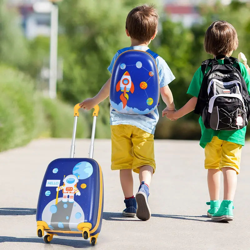 Two-Piece Kids' Luggage Set – 12-Inch and 16-Inch Carry-On Suitcases with Fun Designs