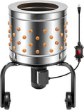 Stainless Steel Chicken Plucker with 92 Silicone Fingers, 20″ Drum, Wheeled Base, and Heavy-Duty Build